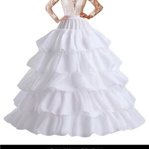 White Ruffled Ball Gown petticoat skirt